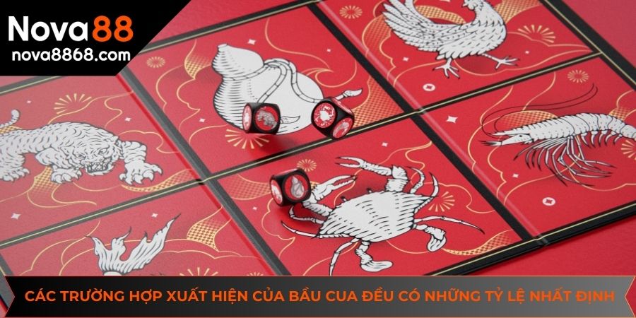 Các trường hợp xuất hiện của bầu cua đều có những tỷ lệ nhất định, cụ thể